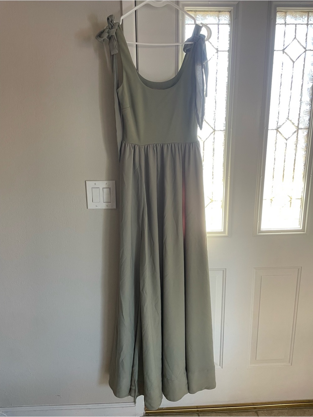 Show Me Your MuMu Sage Green Tie-Shoulder Maxi Dress